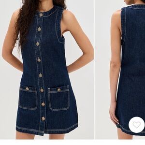 Sleeveless Denim Button-Down Dress